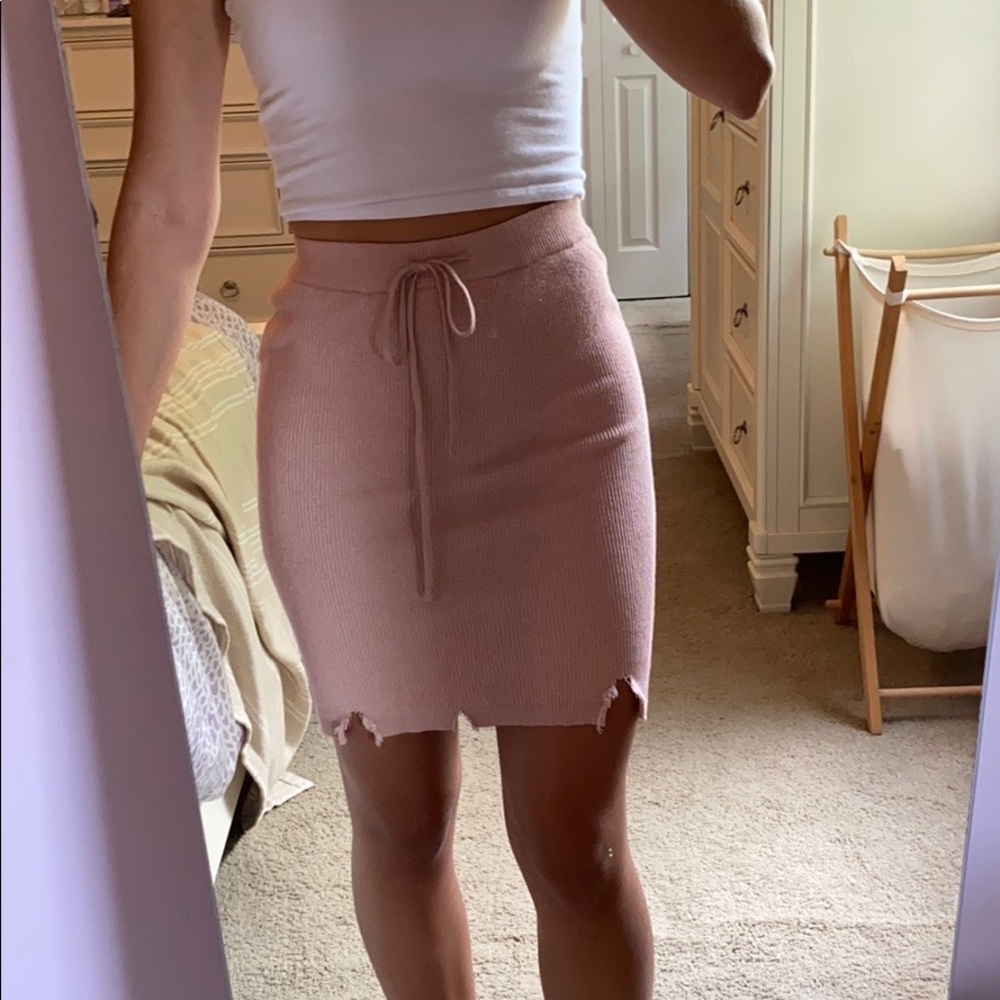 Pink midi skirt
